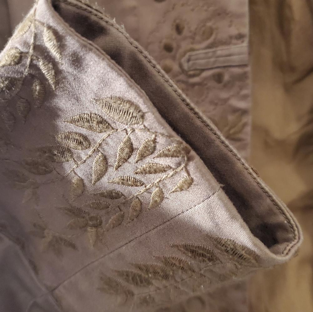 BCBG MaxAzria Brown Foral Embroidered Blazer S - Picture 10 of 12
